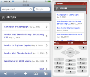 WordPress Mobile Edition screenshots